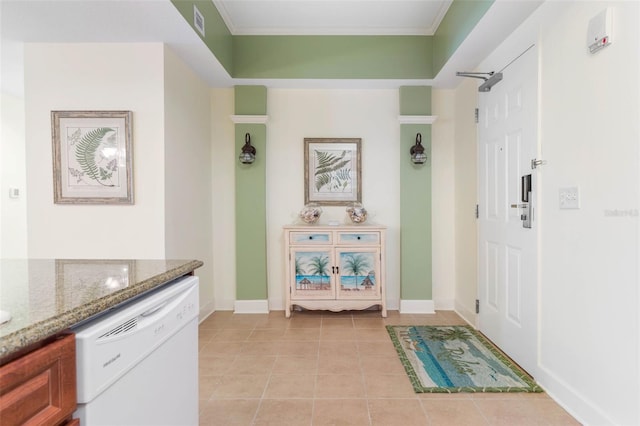 interior space with ornamental molding