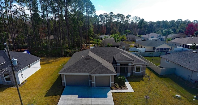 bird's eye view with a residential view