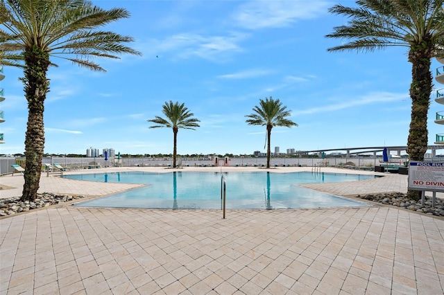 view of pool with a patio