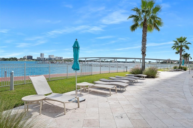 view of property's community featuring a water view