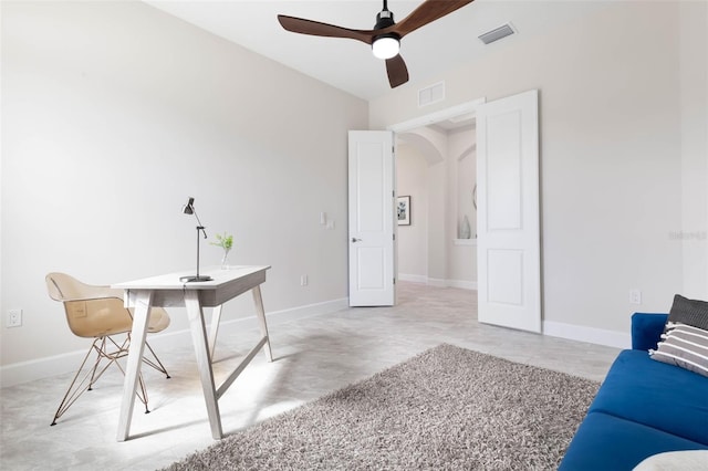 office with ceiling fan