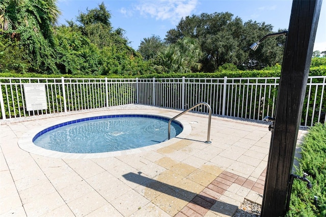 view of swimming pool featuring a patio