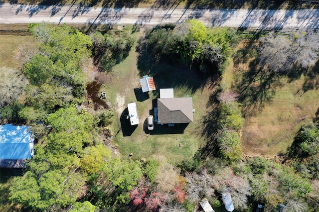 bird's eye view with a rural view