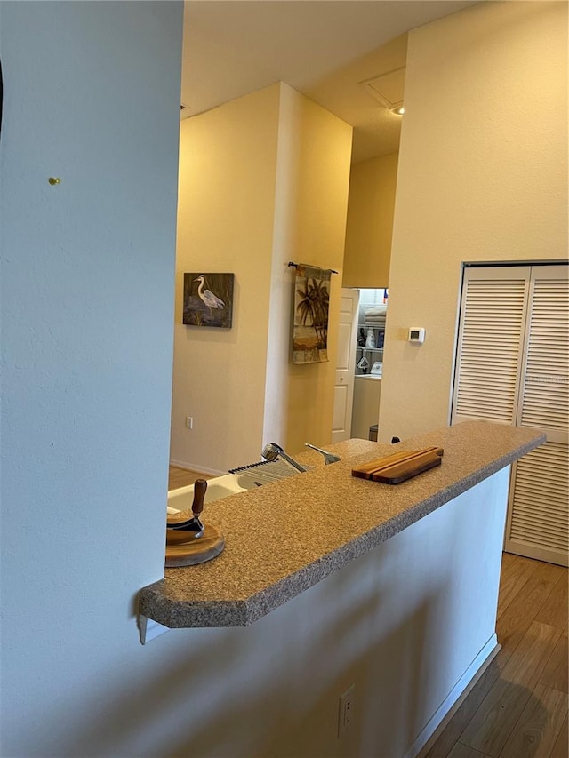 kitchen featuring dark wood-type flooring