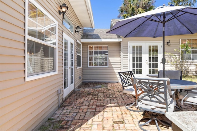 view of patio with french doors