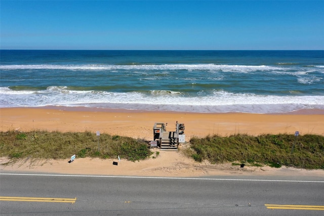 view of water feature featuring a view of the beach