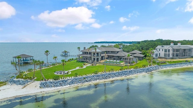 water view featuring a beach view