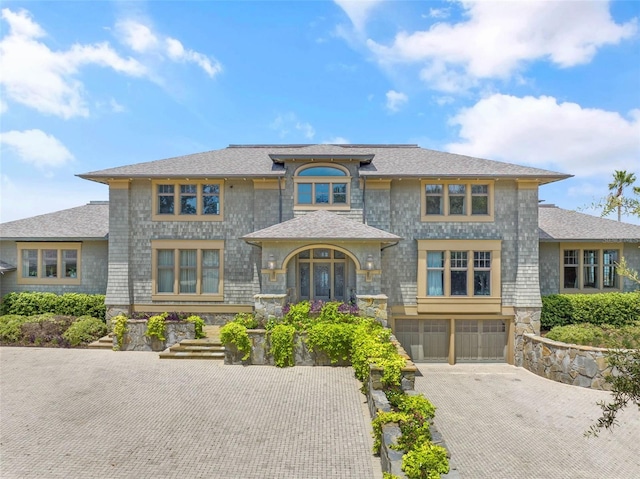 prairie-style home with a garage