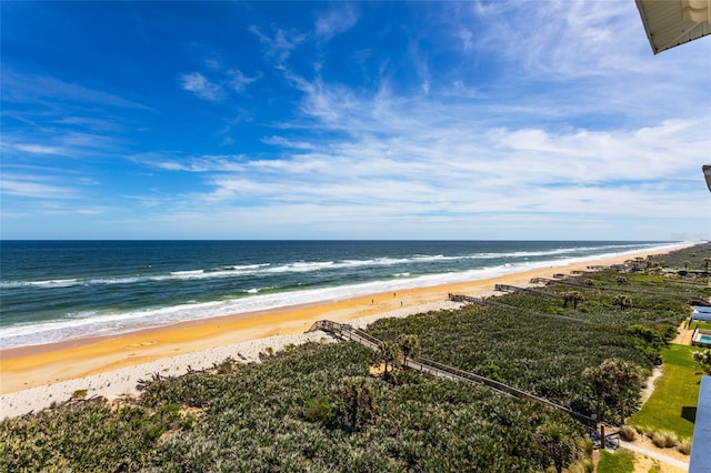 property view of water featuring a view of the beach