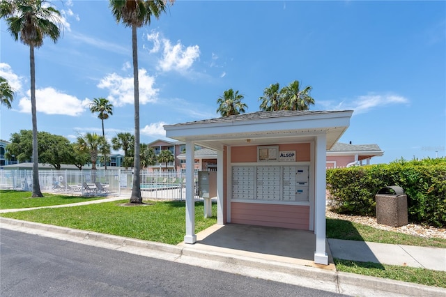 view of community with mail boxes and a swimming pool