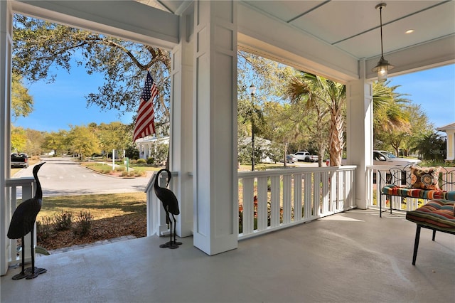 view of patio with a porch