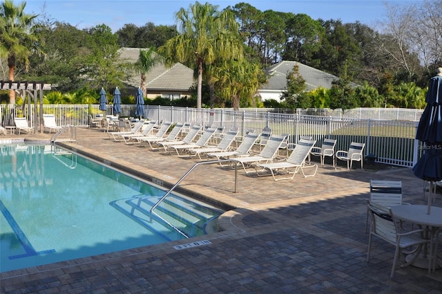 view of pool with a patio area