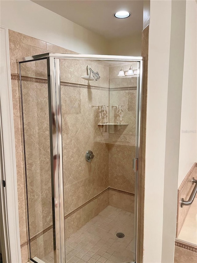 bathroom featuring walk in shower