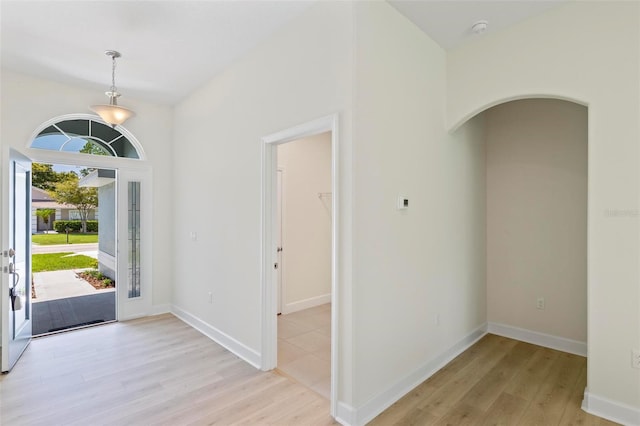 entrance foyer featuring light hardwood / wood-style flooring