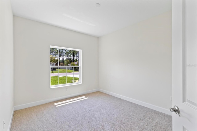 spare room featuring light carpet