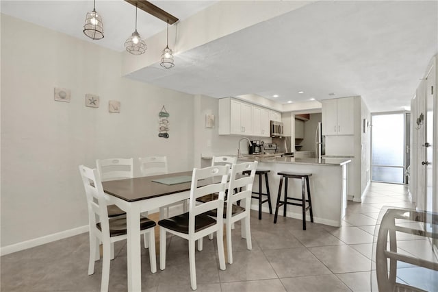 view of tiled dining area