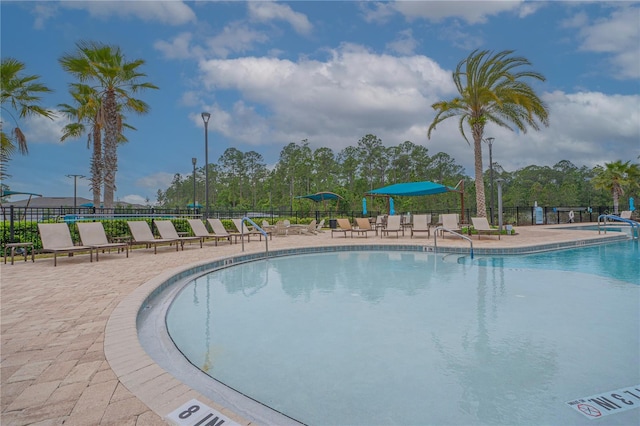 view of pool with a patio area