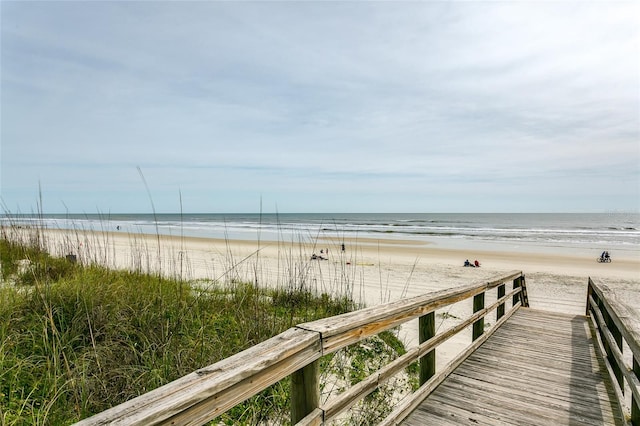 exterior space with a view of the beach