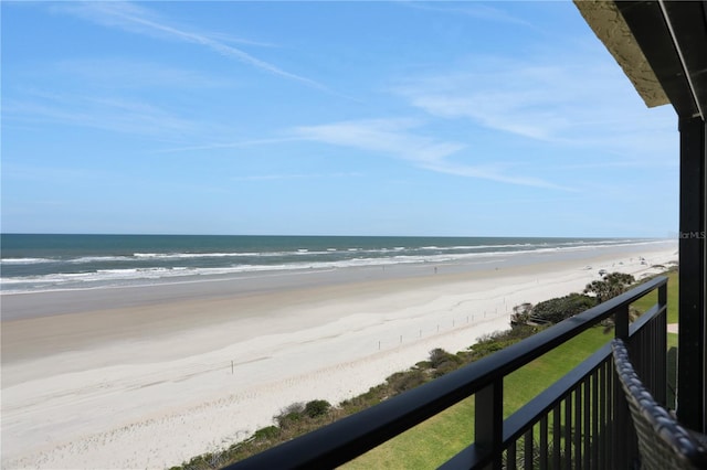 property view of water with a beach view