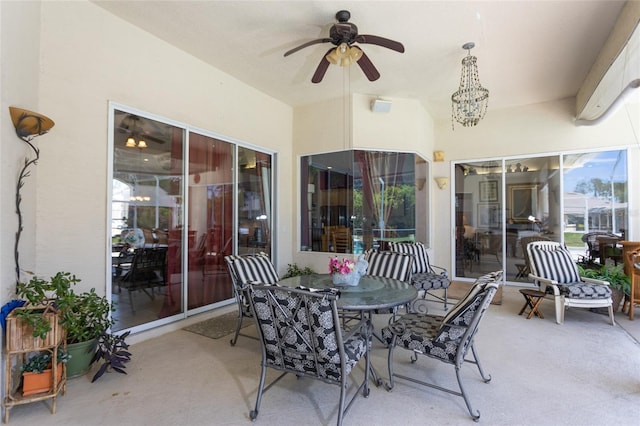 view of patio / terrace with ceiling fan