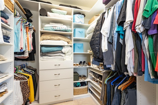 view of walk in closet