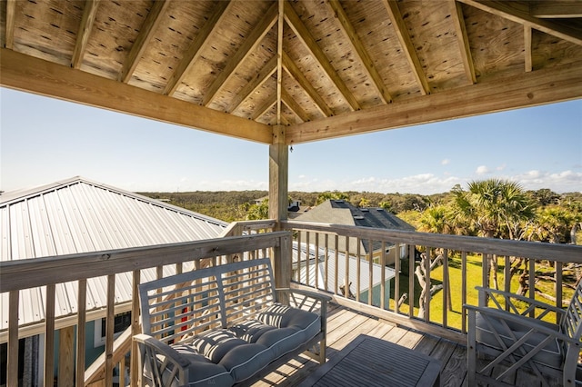 wooden deck featuring a gazebo