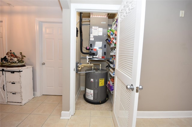 utility room featuring heating utilities and electric water heater