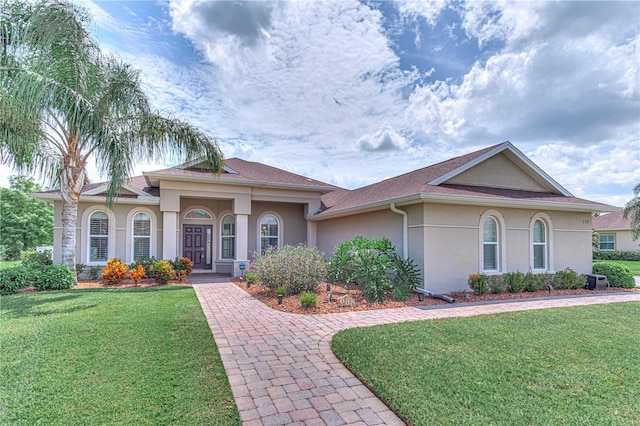 ranch-style house with a front yard