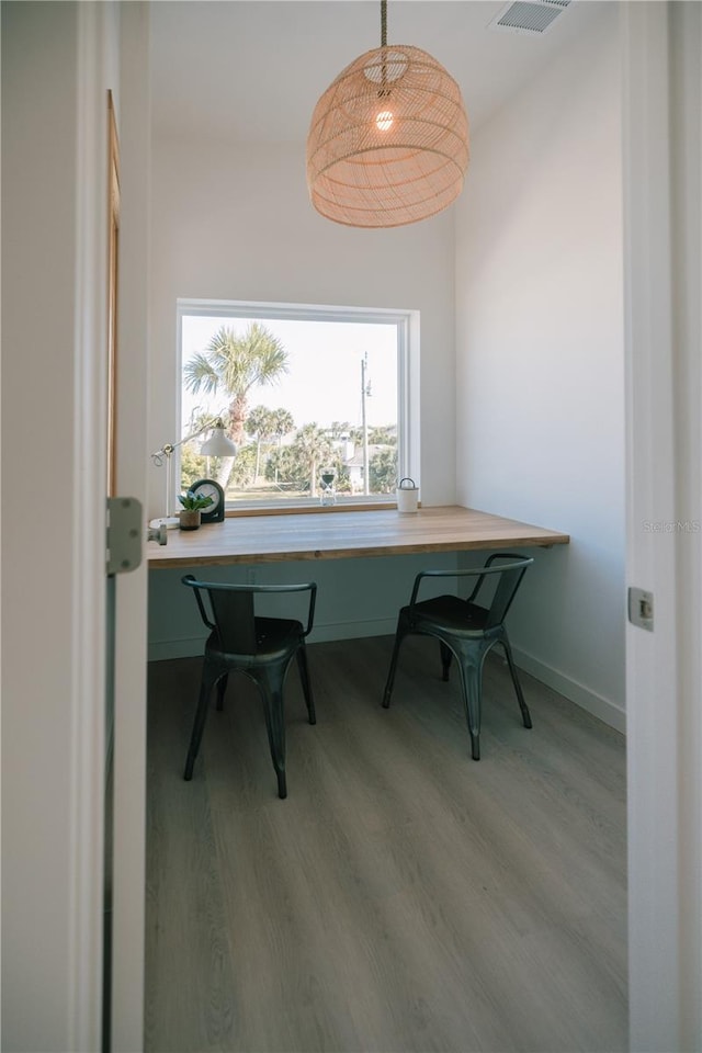 office featuring wood-type flooring