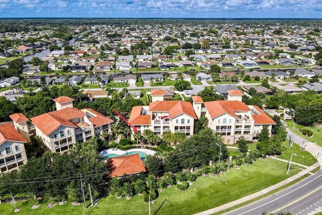 bird's eye view with a residential view