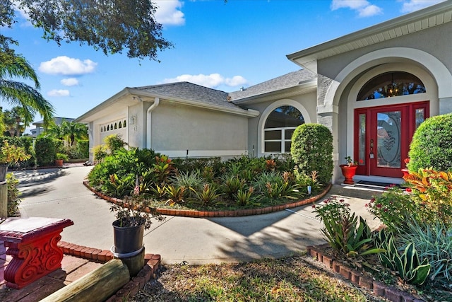 property entrance featuring a garage