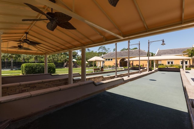 view of patio / terrace with ceiling fan