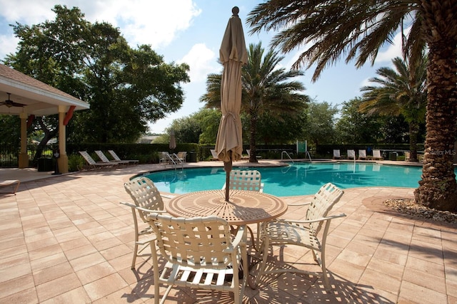 view of pool with a patio area
