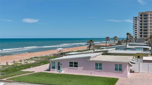 property view of water featuring a view of the beach