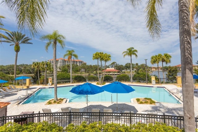 view of pool with a patio area