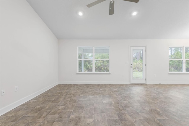 spare room featuring ceiling fan