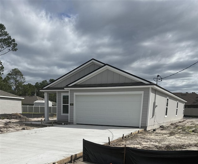 view of front of house with a garage