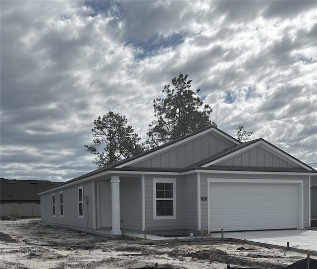 view of front of home with a garage