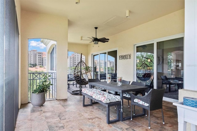 view of patio / terrace with ceiling fan