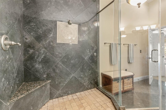 bathroom featuring an enclosed shower