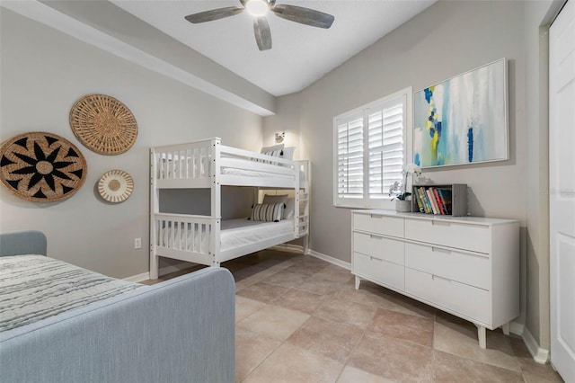 bedroom featuring ceiling fan