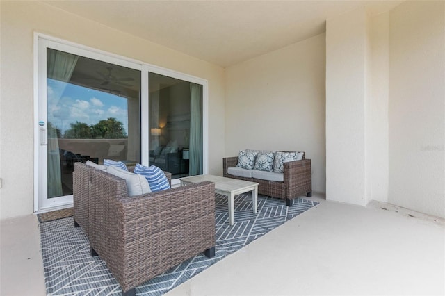 view of patio with an outdoor living space