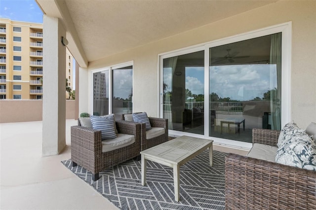 view of patio with an outdoor living space