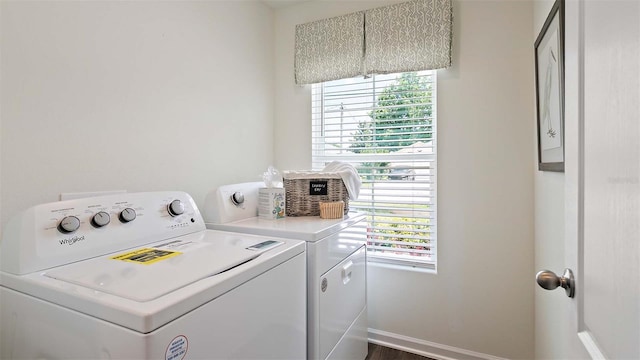 laundry area featuring separate washer and dryer