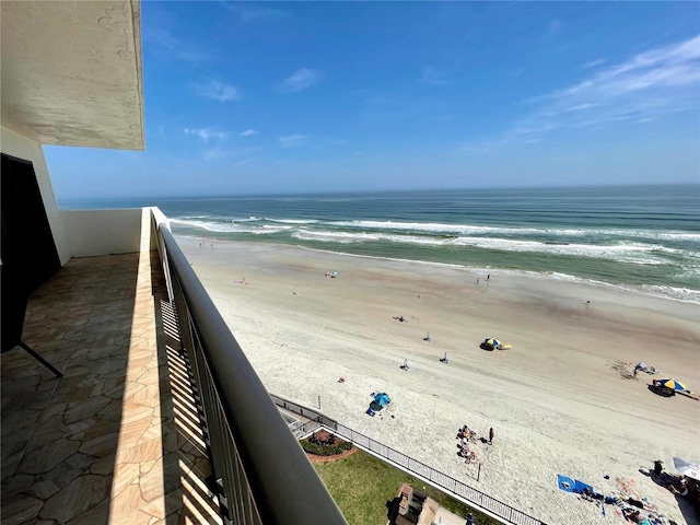 view of water feature featuring a view of the beach