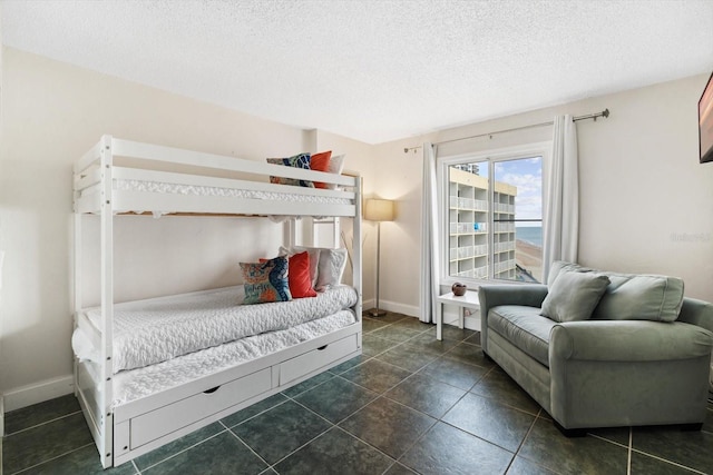 bedroom with a textured ceiling