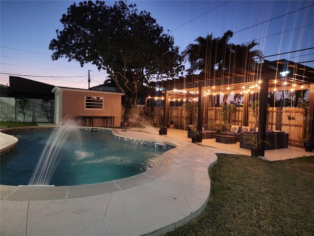 10611 SW 164th St, Miami, FL 33157 - view of swimming pool featuring a patio area and an outdoor hangout area