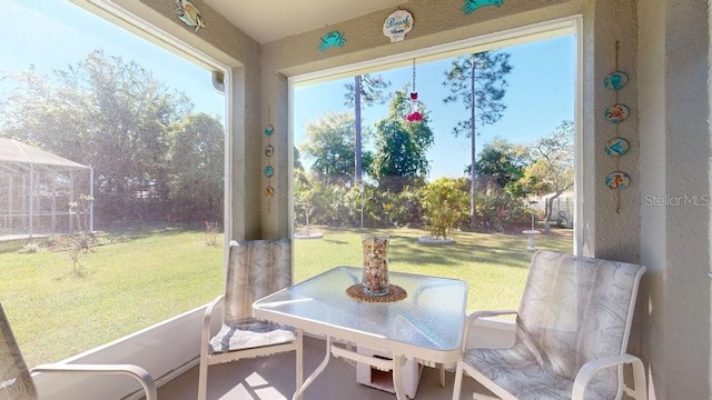 view of sunroom