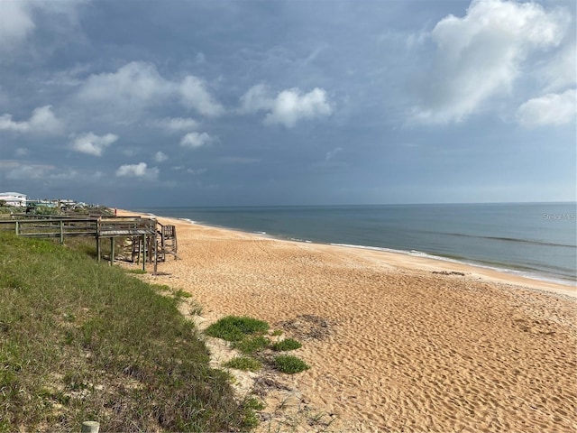 view of water feature featuring a view of the beach