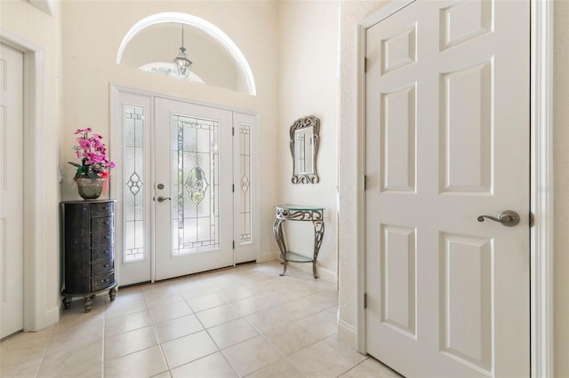 view of tiled foyer entrance